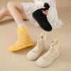 Fashion 2025 Women Hollow Out Boots Mesh Breathable Shoes Summer Female Ankle Botas Knit Line Flats Zipper Round Toe Solid Footwear