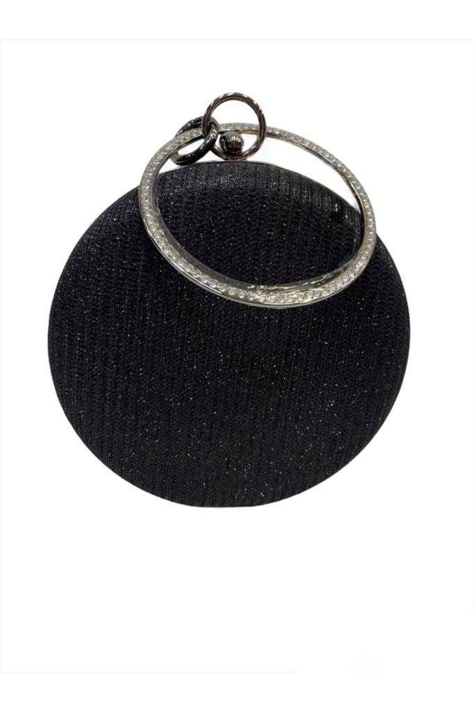 Women's Stylish and Useful Evening Dress Bag Black Armor Silvery Round Women's Evening Dress Bag