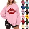 Women's Fashion Casual Christmas Printed Fall And Winter Loose Round Neck Pullover Sweatshirt Top