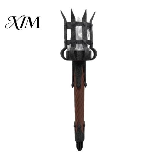Indoor Decorative Wall Lighting Fixture Medieval Torch Sconce, LED Gothic Castle Decor Lamp, Artistic Sconce for Script Killing Realistic