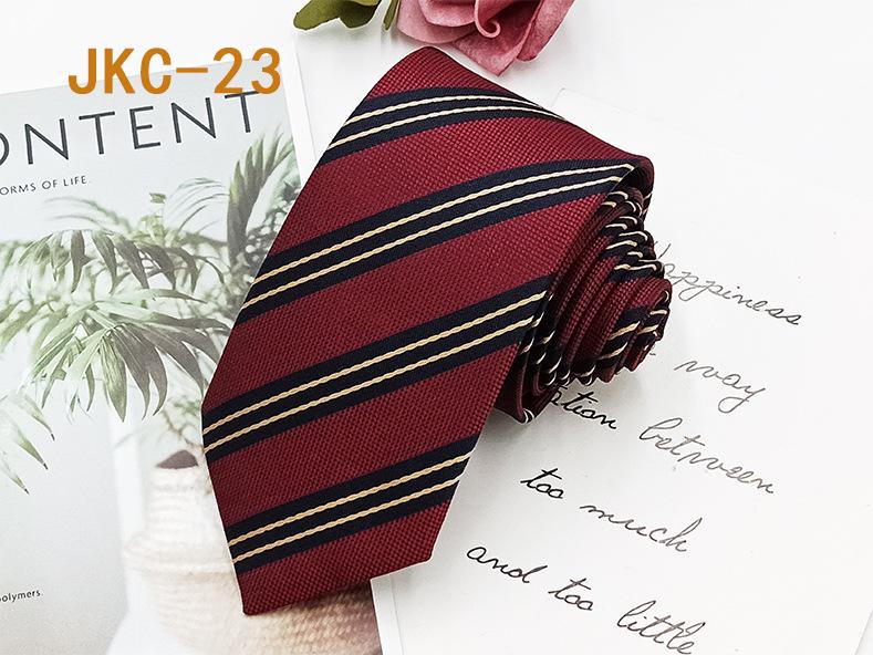 Галстук ручной работы JK Uniform Tie для мальчиков и девочек - 7 см полосатый жаккардовый модный аксессуар