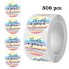 Rainbow Laser "Thank You for Your Purchase" Stickers - 500 Self-Adhesive Labels (2.5CM Roll) for Business Decoration