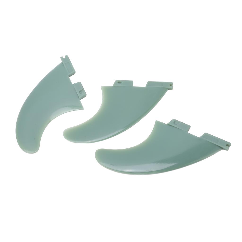 3pcs Surfboard Tail Fin Fiberglass Paddle Board Fin Replacement Green Surf Accessories