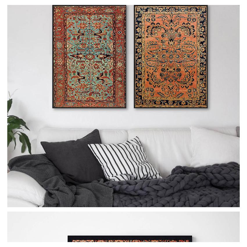 Posters and Prints Antique Persian Carpets Retro Wall Art Canvas Painting Pictures Home Decor Oriental Rugs Pattern Vintage
