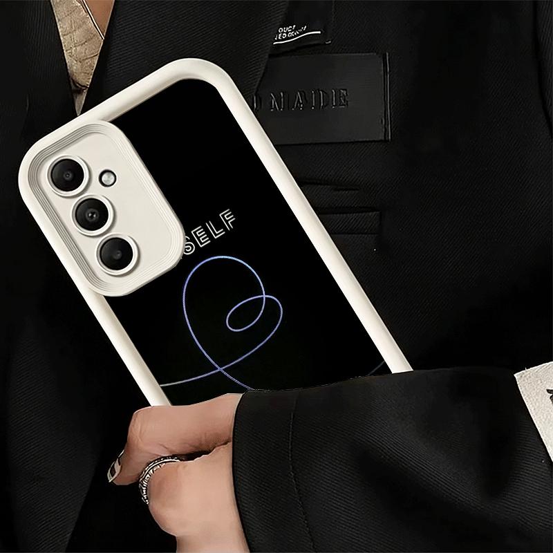 Чехол для телефона Samsung Galaxy A17 A16 A15 A14 A13 Love Yourself Цветок Сердце Линия Kpop A56 A36 A26 A55 A35 A25 A54 A34 A24 A53 A