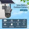 4K 8MP WiFi Solar Outdoor Dual Lens PTZ Video Surveillance Security Protection PIR Human Detection Smart Home CCTV Camera