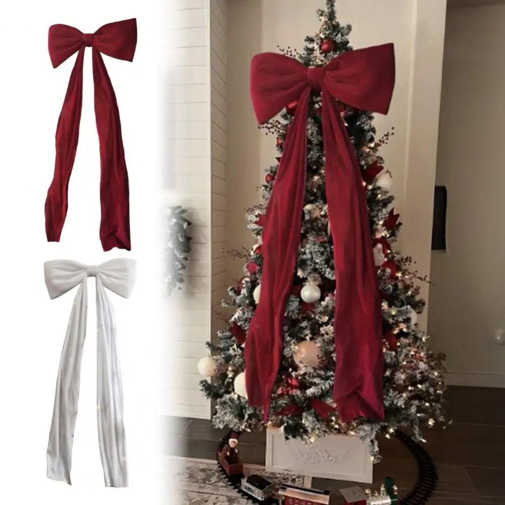 Elegant Large Christmas Bowknot 50x180cm Satin Christmas Decorative Bow Cute Extra Large Ribbon Bowknot Decorations