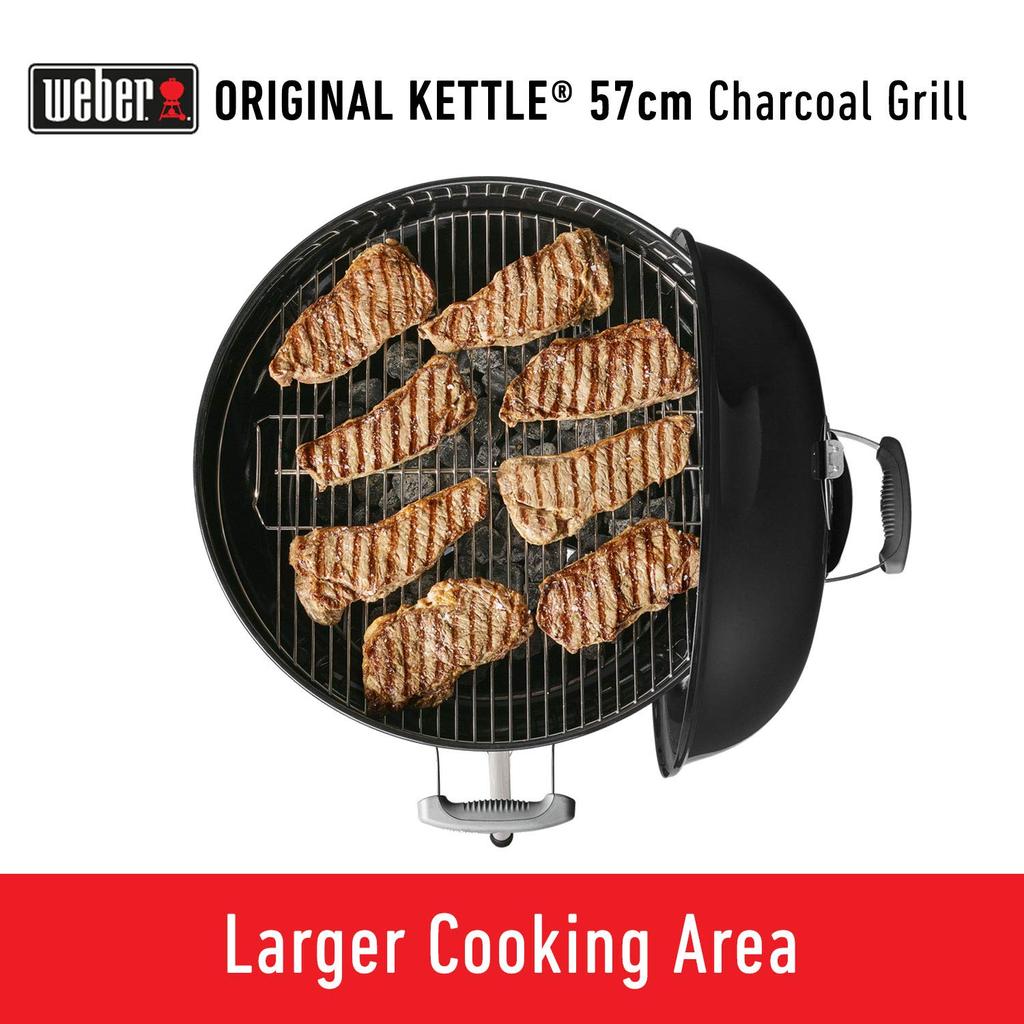 Weber Barbecue Diameter Original For Bonfire Stand Japanese Product 10 Year Thermometer Included 1341308 Black Stove, 57cm, Kettle, Charcoal, Camping,