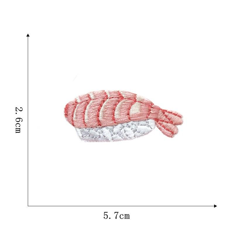 Salmon Sushi Embroidery Patch for Bags, Shoes, and Clothing Decoration