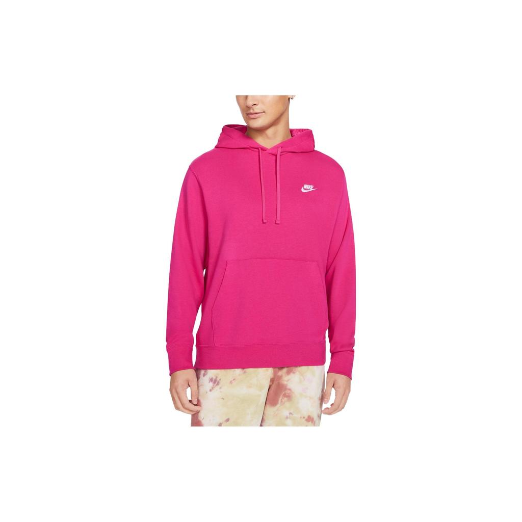 Nike Solid Color Hooded Casual Long Sleeve Sweatshirt Men Tops Raspberry-Red CZ7858-615