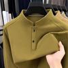Мужская двусторонняя худи из катионного флиса: Базовая утепленная рубашка с воротником-стойкой, повседневная, Осень/Зима 2025