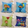 Мультяшная Милая Наволочка P-Pocoyo Шелковистый Короткий Плюш Двусторонняя Печатная Наволочка для Дивана Все Сезоны Домашний Декор Подарок