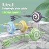Растягивающийся кабель для передачи данных «три в одном» Candy, для Android Type-c Растягивающийся кабель для передачи данных «три в одном» для Apple