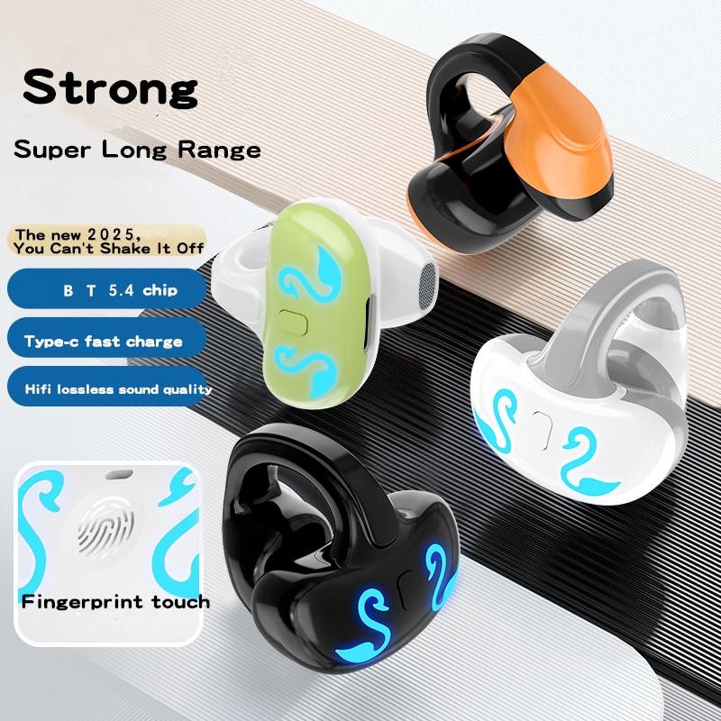 1Pc Ear Clip Wireless Headset V5.3 Non In Ear Single Ear OWS Bluetooth Earphones Running Sports Universal Headphones