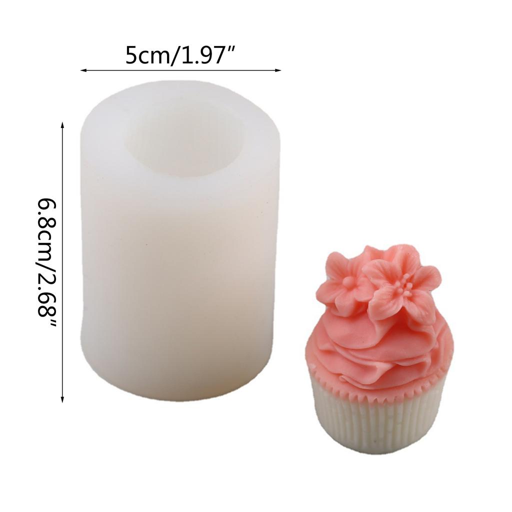Cupcake Candle Mold Affodil Texture Design Epoxy Resin Casting Silicone Mold for DIY Candle Soap Plaster Cake Home Decor