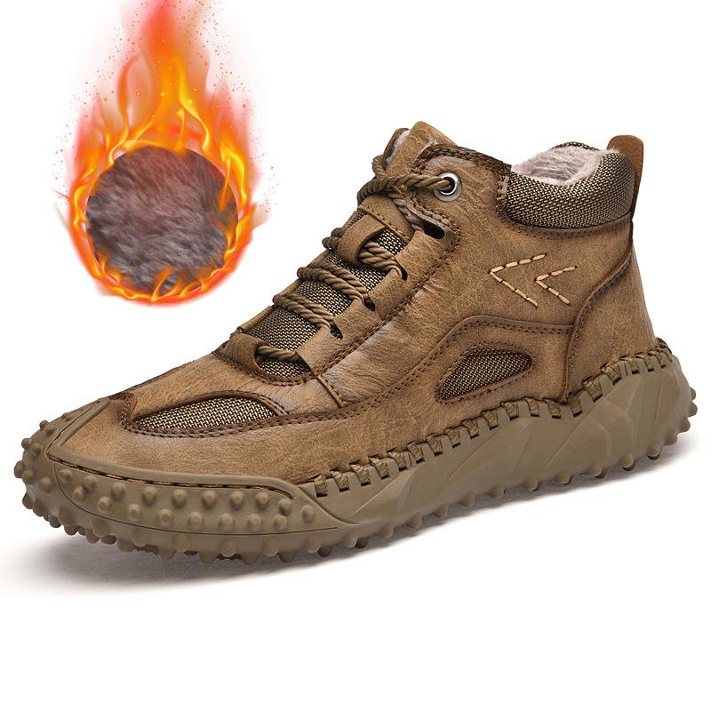 Осенняя новая мужская обувь повседневная модная обувь большого размера кожаная ручной работы обувь с высоким верхом обувь для активного отдыха и пешего туризма