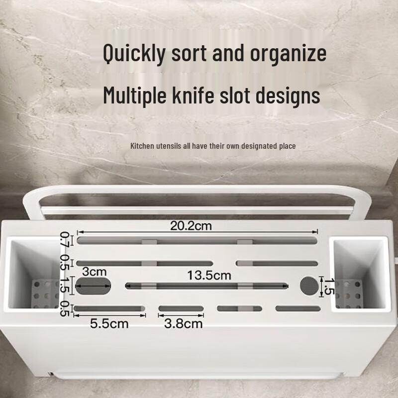 Multifunctional Kitchen Countertop Storage Rack with Knife & Chopstick Holder