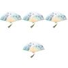4Pcs Multicolor Bamboo Folding Fan Traditional Chinese Fan for Decor