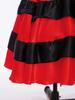 Girls Spanish Flamenco Tiered Ruffles Satin Wide Hem Skirt Performance Costume