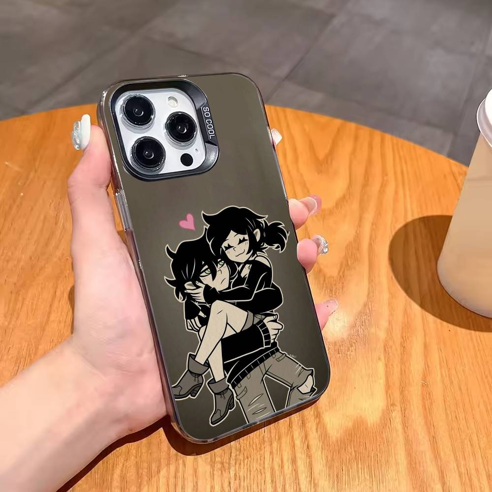 Чехол для телефона "Гроб Энди и Лейли" для iPhone17,16,15,14,13,12,11,Pro,MAX Серый Матовый Силиконовый Черный Чехол