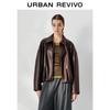 UR 2025 Autumn Amber Flow Women's Loose PU Coat