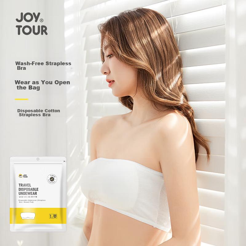 JOYTOUR Disposable Cotton Bra, No-Wash Travel Bra for Postpartum Care And Business Trips, One-Size Bandeau