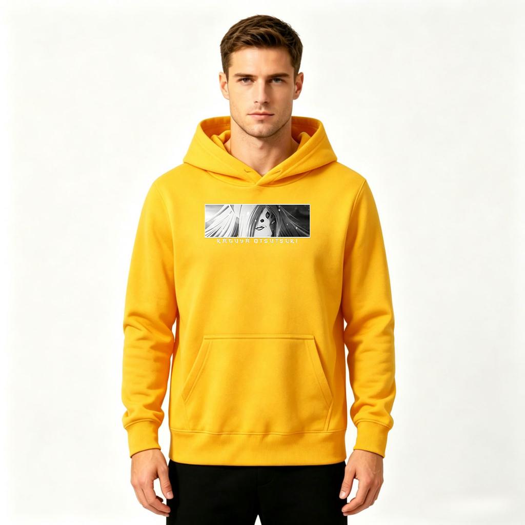 Men Otsutsuki Kaguya Print Long Sleeve Pullover Hoodie Casual Anime Sweatshirt