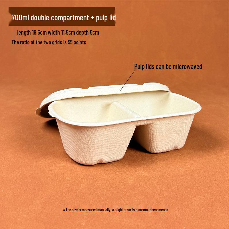 Eco-friendly Three-Compartment Disposable Bento Box – Microwaveable Paper Lunch Container for Salads and Light Meals