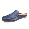 Fashion Brand Summer half Men's Shoes Genuine Leather Breathable Loafers Slip on Casual Mulles Men Half Slippe Moccasins plus size 38-46