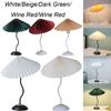 Bedroom Dimmable Umbrella Light with Round Pleat Fabric Modern Pleated Lamp Small Pleated Table Lamp for Home Living Room Office