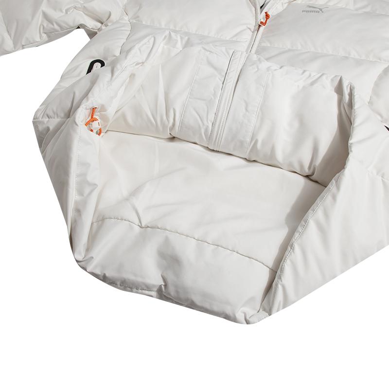 Puma Solid Color Zip-Up Hooded Long Sleeve Down Jacket Men Outerwear White 624529-65