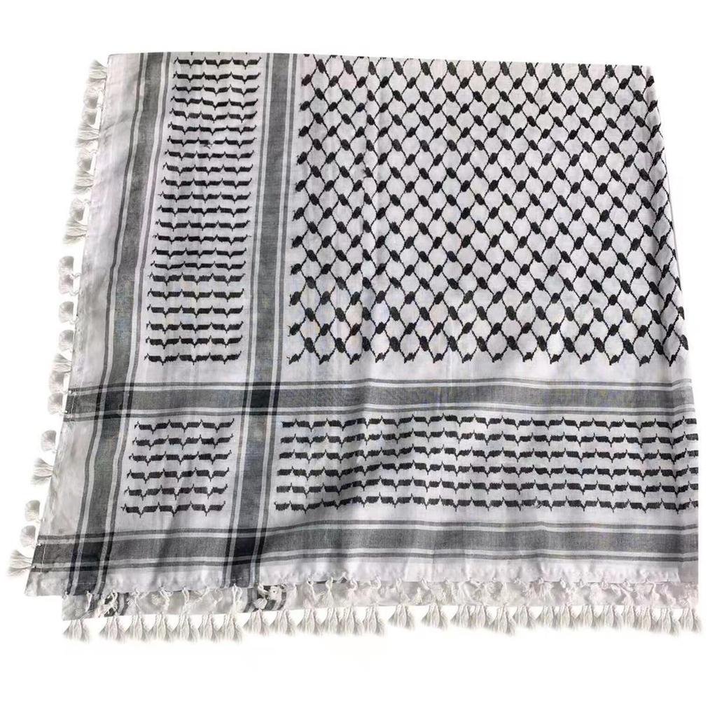 Middle East Keffiyeh Headscarf Square Men Scarf Wrinkles Resistant Bandana Scarf for Men and Women