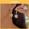 Snowflake Pendant Earrings With Zirconia Drop For Women Seasonal Jewelry