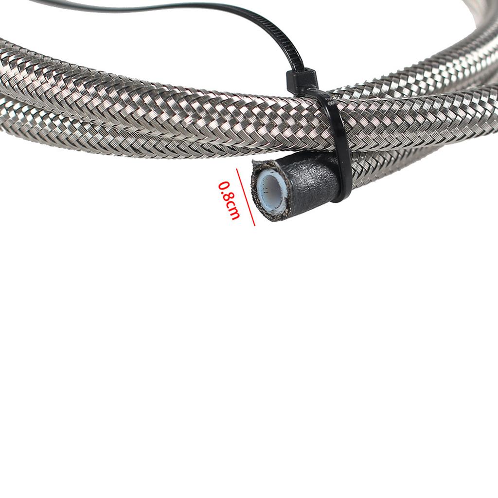 AN4 AN6 AN8 AN10 AN12 Fuel Line Hose,Nylon Braided Fuel Line Hose with Stainless Steel Mesh Reinforce Black