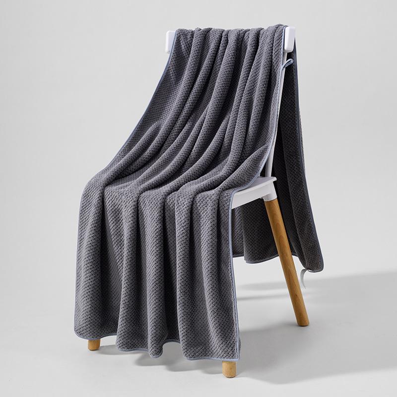 Большое банное полотенце Увеличенное утолщенное коралловое бархатное банное полотенце с ананасовой решеткой Быстросохнущее впитывающее банное полотенце Быстросохнущее банное полотенце