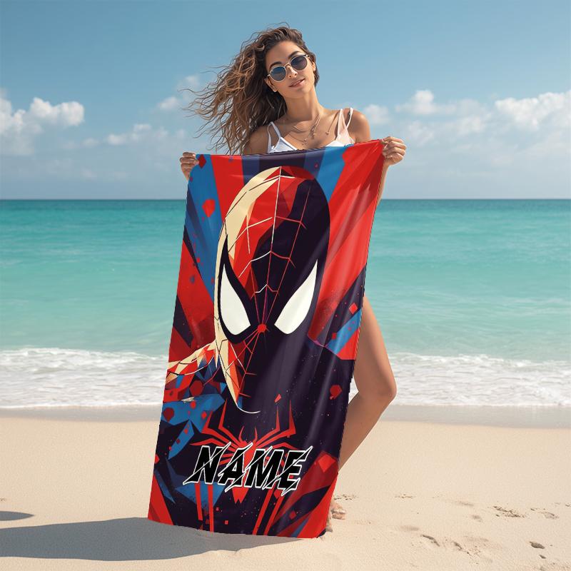 Personalized "Spiderman Urban Adventure" Beach Towel Microfiber Beach Towel Thin Absorbent for Beach Swimming Yoga Bath Sports. 0910391