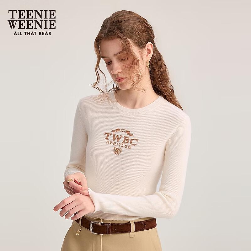 Женский вязаный свитер Teenie Weenie из смесовой шерсти с мишкой