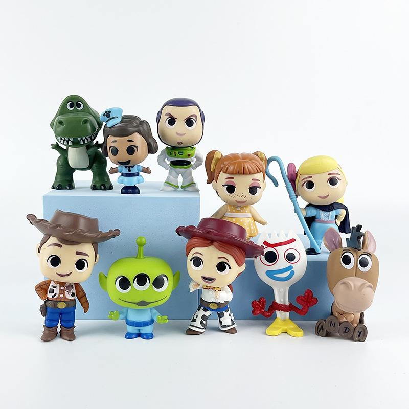 10pcs/lot Cartoon Movie Decoration Accessories - Woody Buzz Lightyear Alien Action Doll Models Cute Home Ornament Gifts*