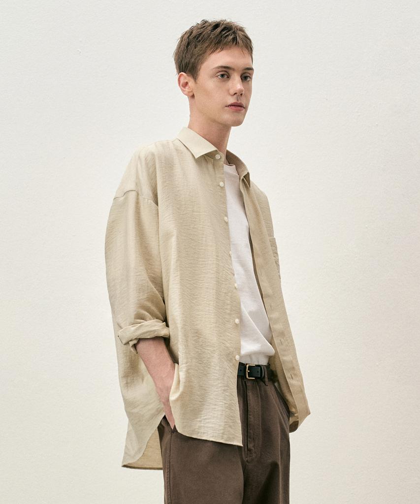 COSTUME O’CLOCK Льняная Оверсайз Рубашка с Длинным Рукавом 5 Цветов Coossh192