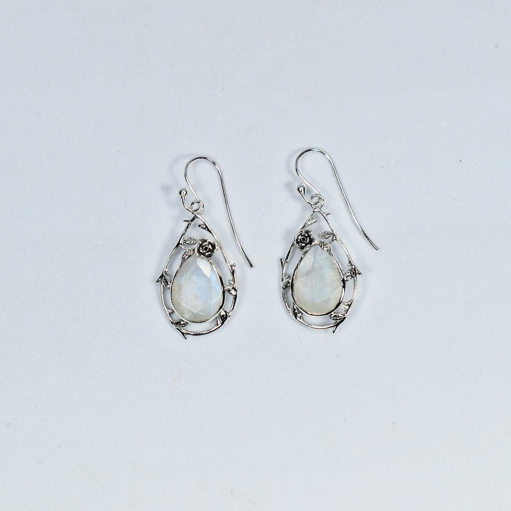 Natural Amethyst 925 Sterling Silver Earrings: Floral Jewelry