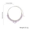 Water Drop Rhinestone Jewelry Set Inlaid Crystal Necklace Set Tassel Necklace Earrings Set  Bridal