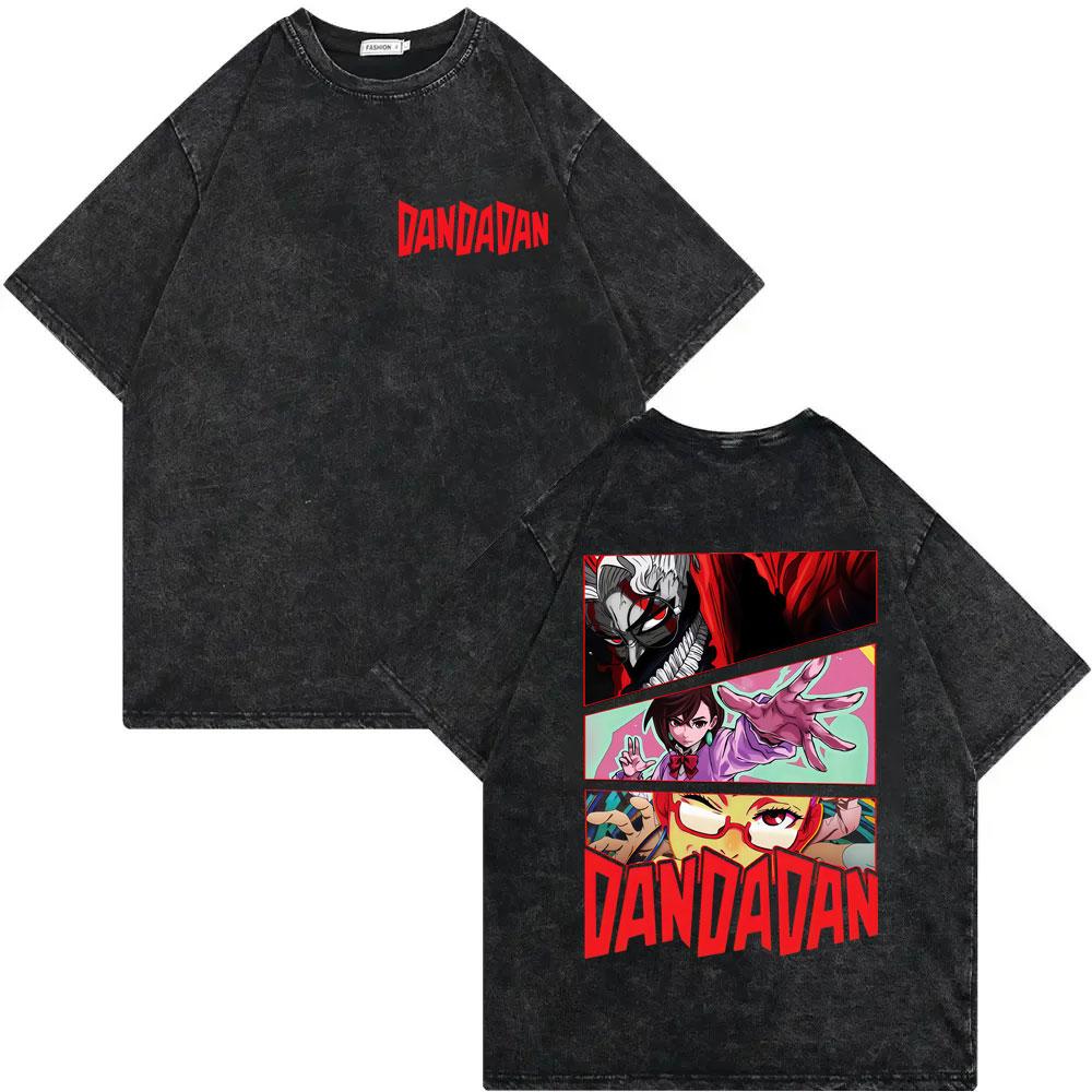 Dandadan Turbo Granny Аниме Графические Футболки Модный Тренд Уличной Моды Винтажная Стиранная Футболка Мужские Женские Повседневные Хлопковые Футболки