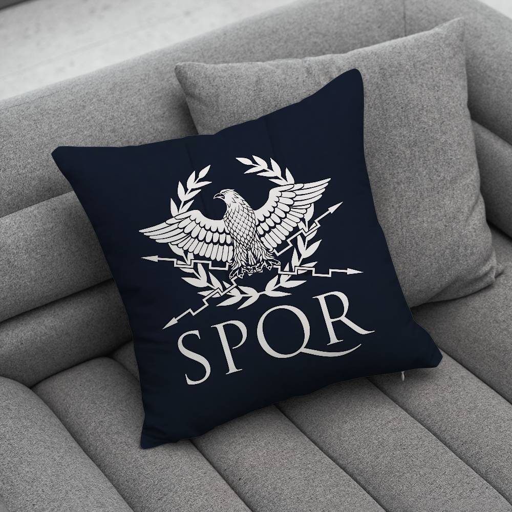 Ретро Чехол для подушки SPQR Римской Империи Чехол от пылевых клещей Невидимая молния Шелковистый короткий плюш Чехол для подушки дивана