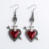 Новые темные винтажные готические серьги из коллекции Sacred Heart Goth, серьги на Хэллоуин для женщин, красные капли масла, аксессуары в стиле готический панк