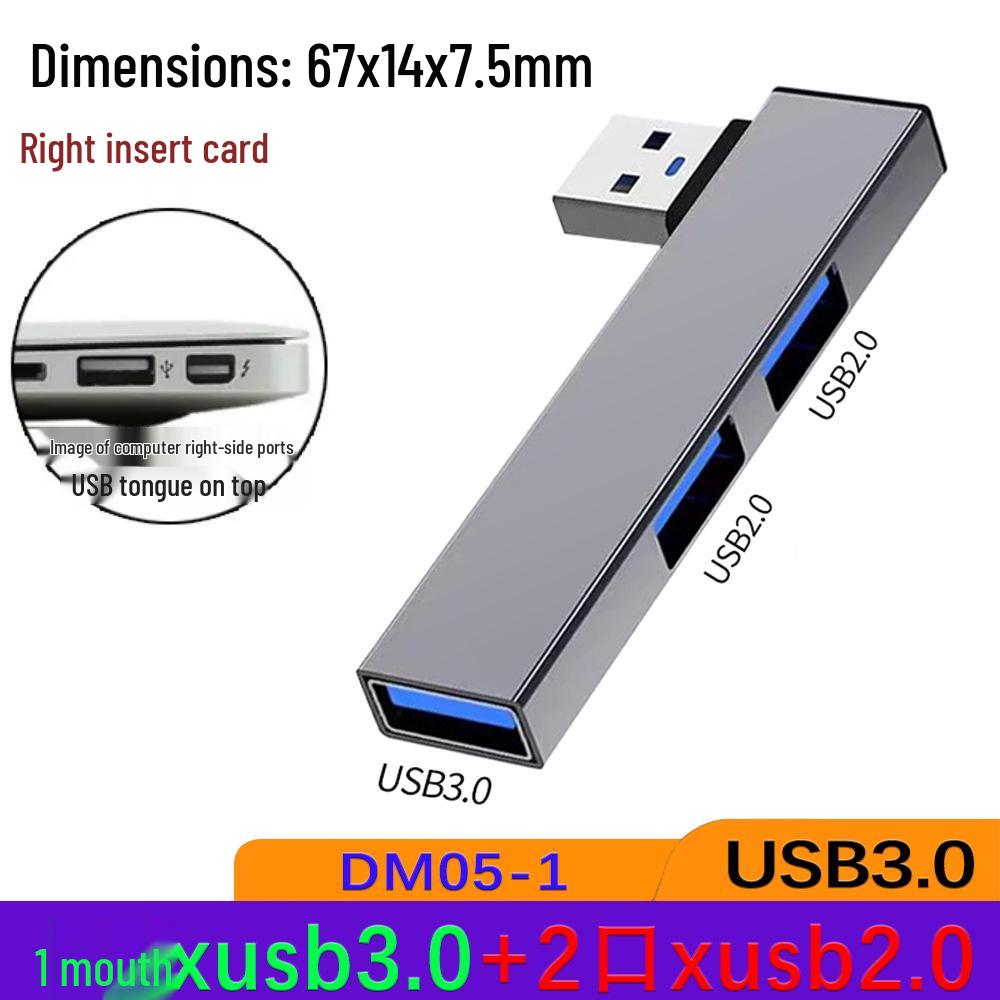 DM05 USB-C Docking Station with Side-Plug, USB 3.0 Hub, and SD/TF Card Reader