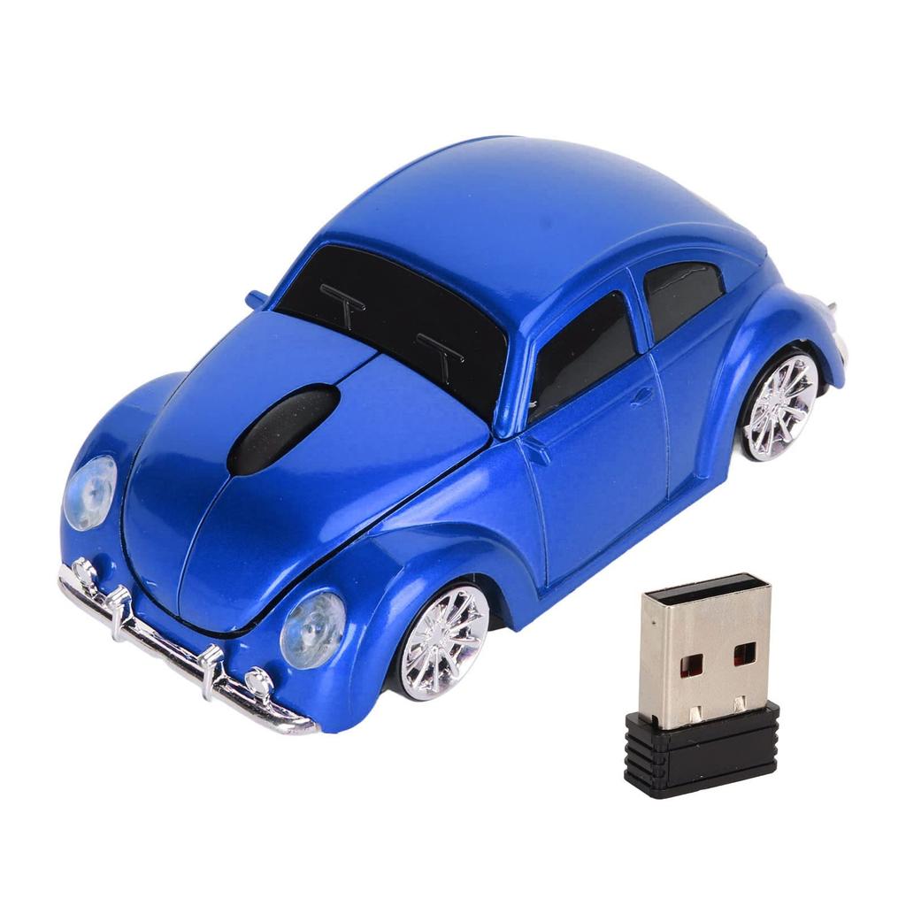 Wireless Classic Car Style Optical Mouse with USB 1600DPI LED Ergonomic Office Mouse for Laptops and Desktop Computers Mouse, 2.4G Receiver, Light,