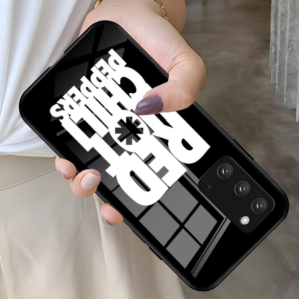 R-Red H-Hot C-Chili P-Peppers Phone Case For Samsung S26 S25 S24 FE S23 S22 S21 Plus S20 Ultra Note20Ultra Black Glass Cover