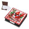 5D DIY PU Diamond Painting Notecard Box with 160 Sheets Paper Self Adhesive Crystal Note Box Xmas Pattern for Home Office