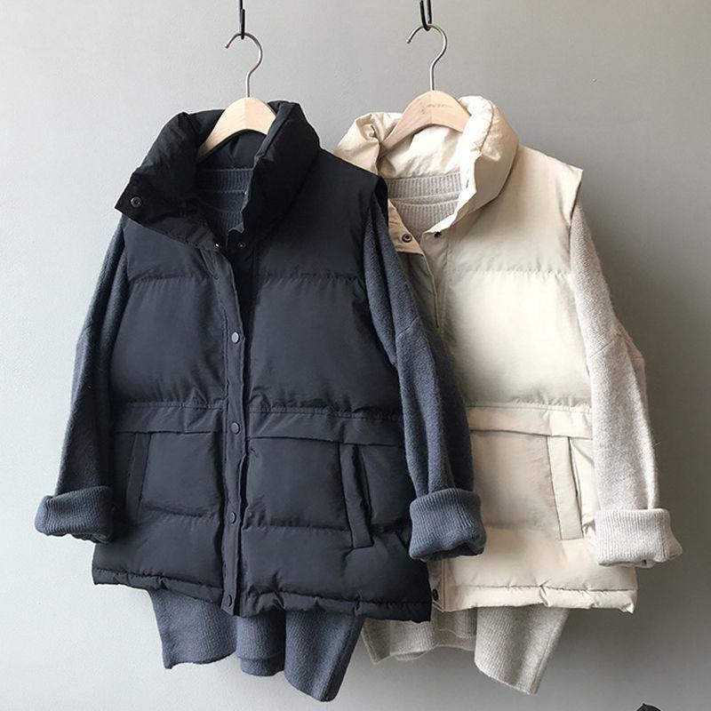 Зимний хлопковый жилет, женский теплый утолщенный короткий стеганый жилет для студентов, свободная верхняя одежда, универсальный жилет