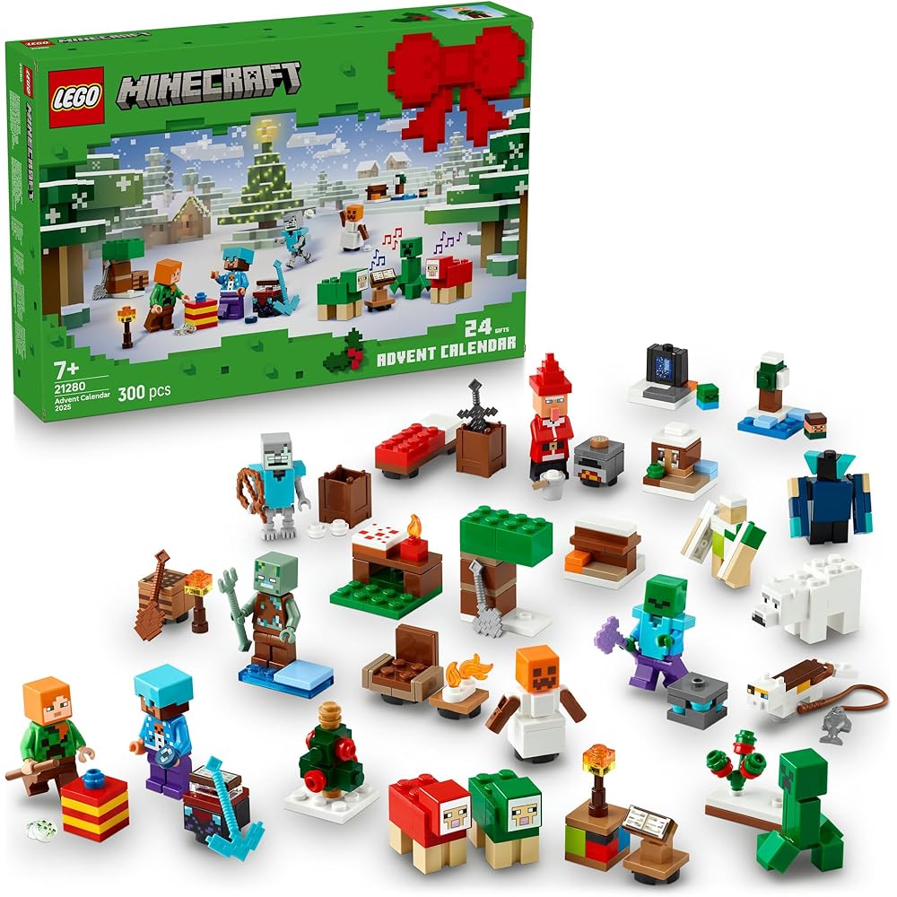 LEGO Minecraft Адвент-календарь 2025 Игрушка для детей 7-9 лет Строительные блоки Рождественский подарок